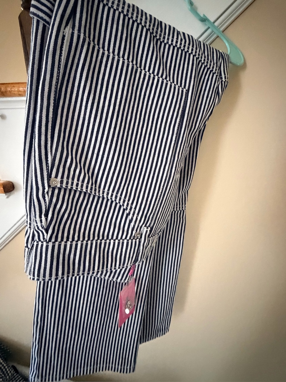 Women’s Edikted Navy and White Striped Casual Pants